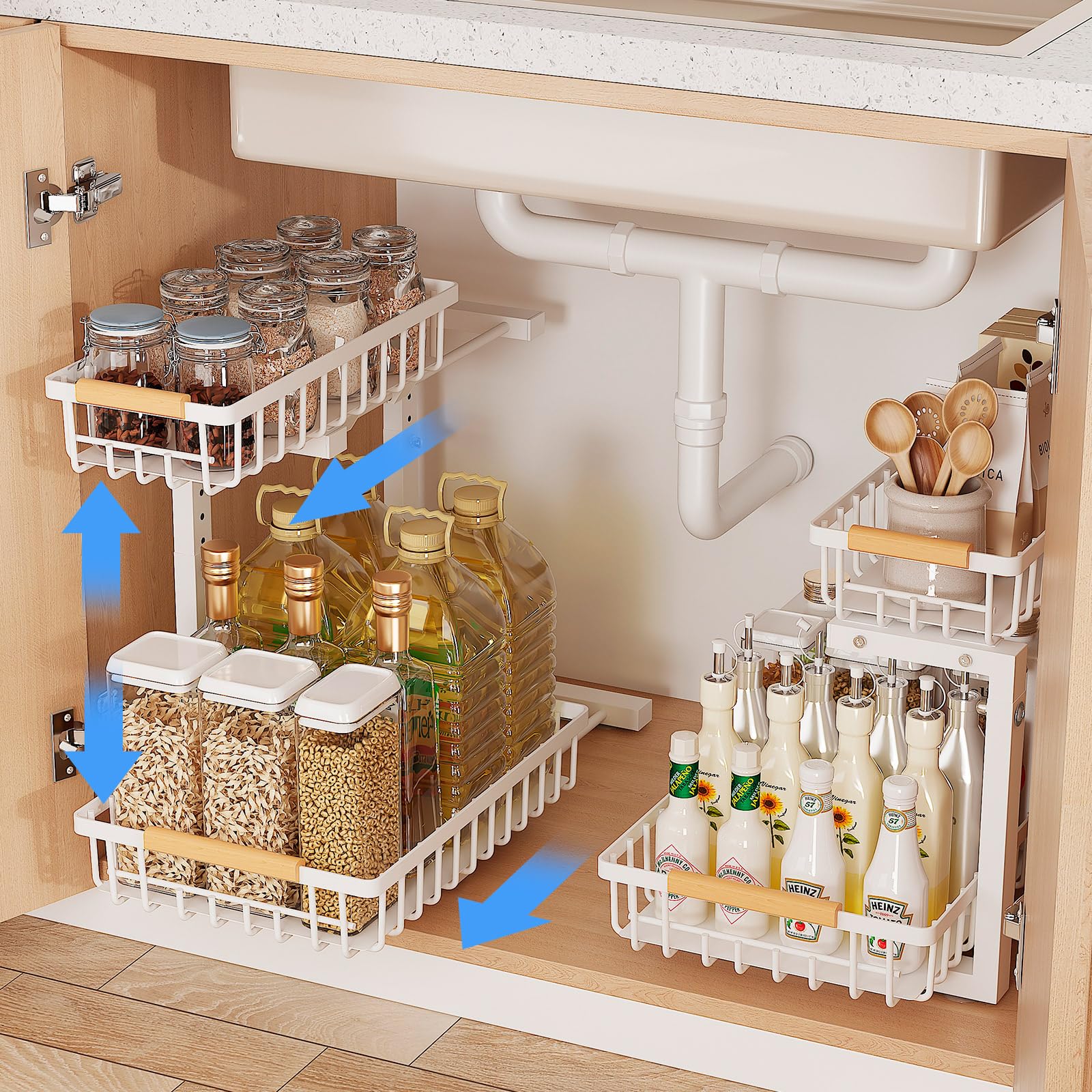 Premium Expandable 2-Tier Under Sink Organizer (2-Pack)
